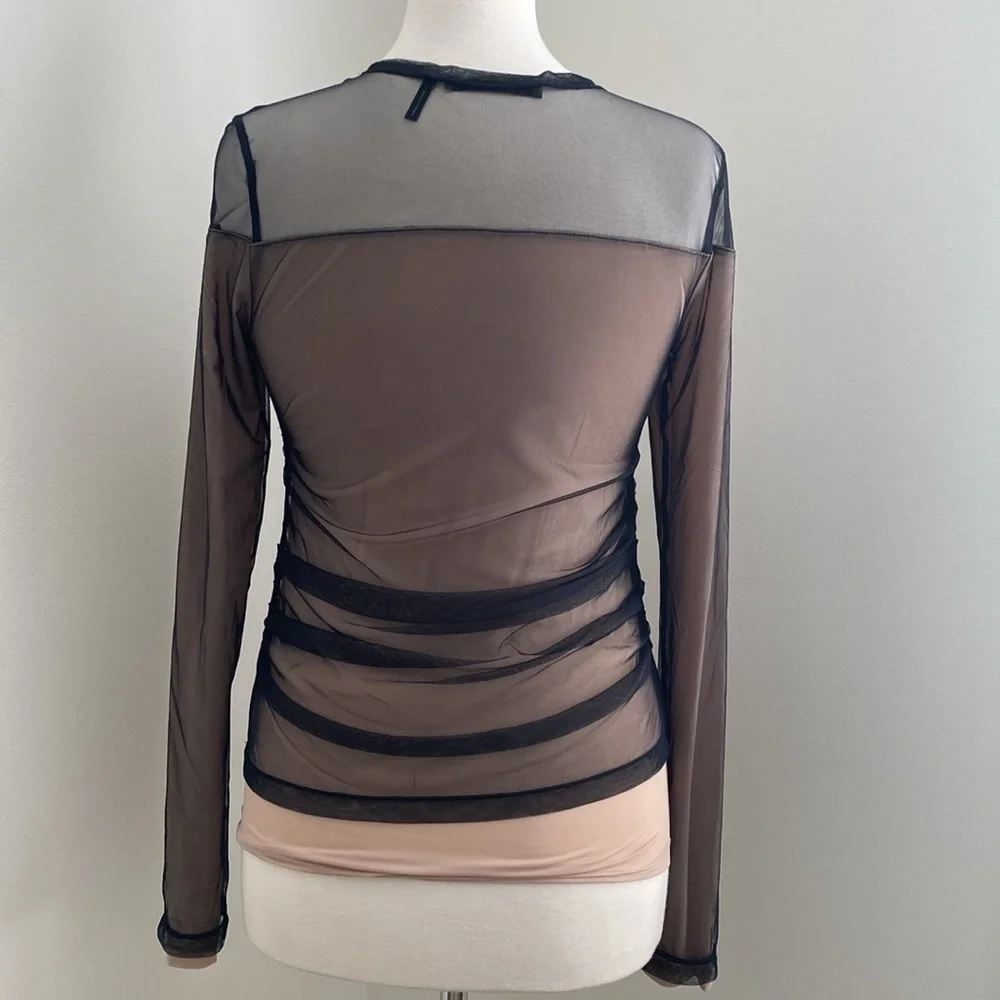 Helmut Lang Tulle Layered Long Sleeve Top Size Medium - Picture 3 of 7